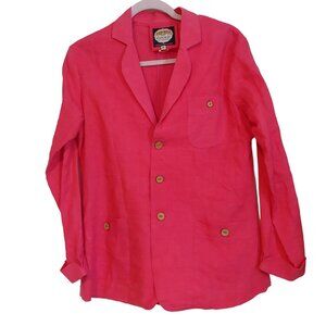 Alamwar Barbe Pink 100% Linen Button Jacket Pockets M